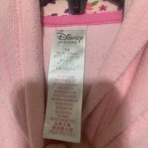 Disney Store Princesses Terry Cloth Beach Cover Up Robe Pink Girls Size 7/8 - Picture 4 of 6